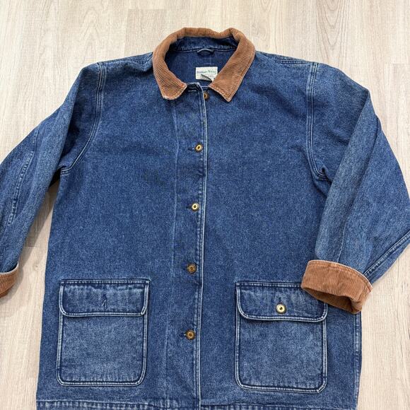 Vintage Boundary Waters Denim Chore Coat Women's 2XL Blue Utility Barn Outdoors - Picture 2 of 7